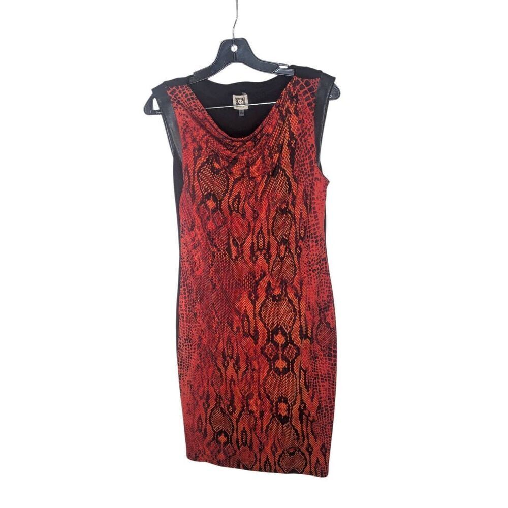 Anne Klein Memling Red Python Draped Neck Faux Le… - image 2